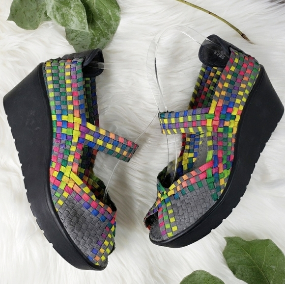 Steven By Steve Madden Shoes - Steven by Steve Madden Rainbow Weaved Wedges
